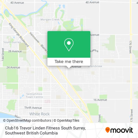 Club16 Trevor Linden Fitness South Surrey map