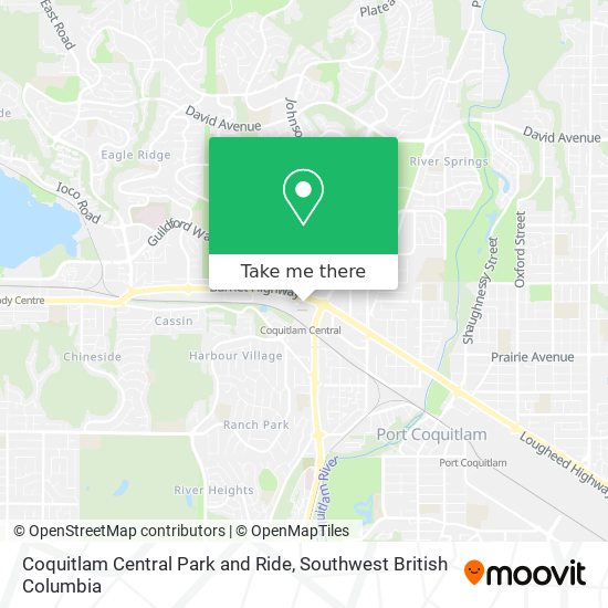 Coquitlam Central Park and Ride map