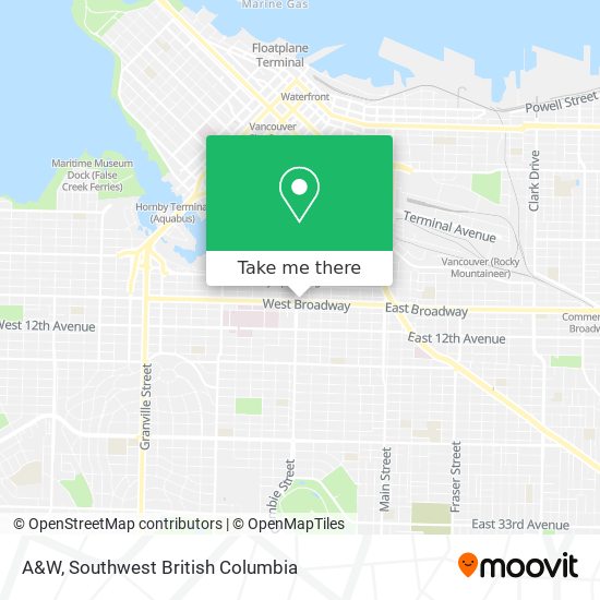 A&W map