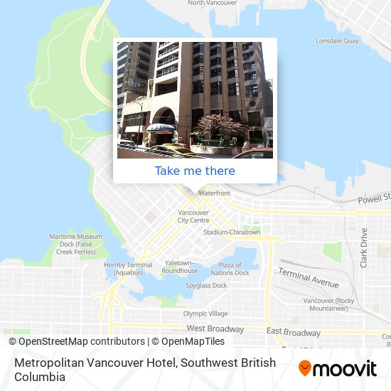 Metropolitan Vancouver Hotel map