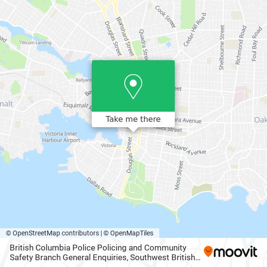 British Columbia Police Policing and Community Safety Branch General Enquiries map