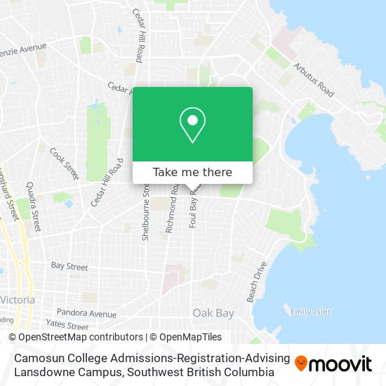 Camosun College Admissions-Registration-Advising Lansdowne Campus map