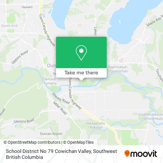 School District No 79 Cowichan Valley map