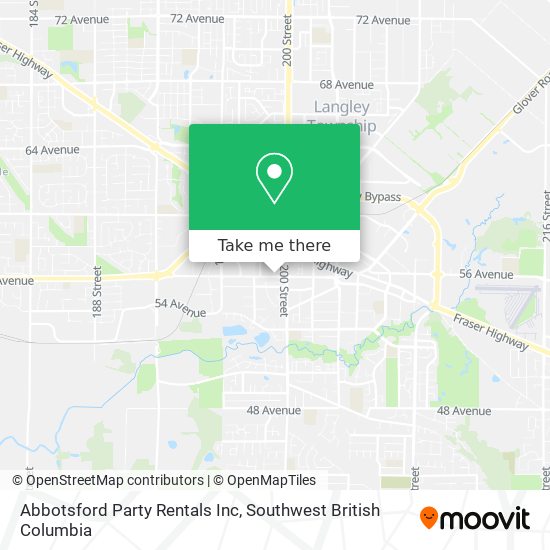 Abbotsford Party Rentals Inc map