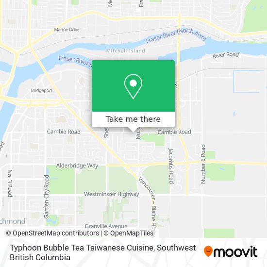 Typhoon Bubble Tea Taiwanese Cuisine map