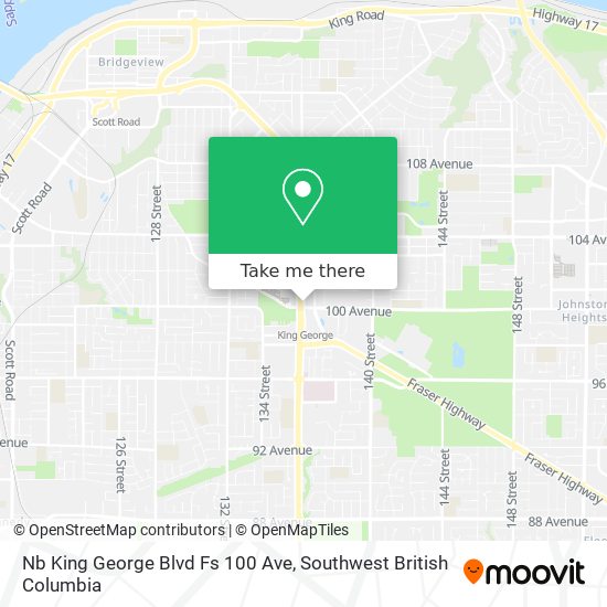 Nb King George Blvd Fs 100 Ave map