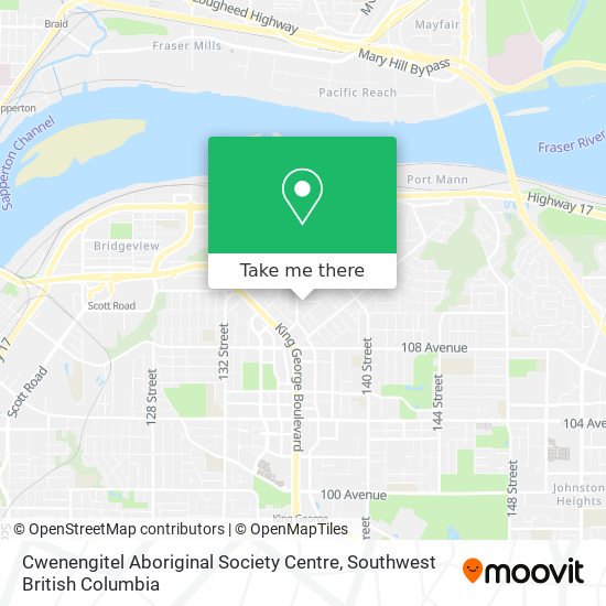 Cwenengitel Aboriginal Society Centre map