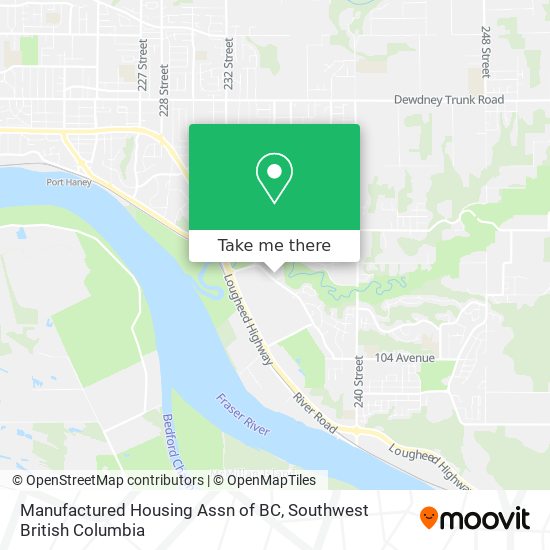 Manufactured Housing Assn of BC map