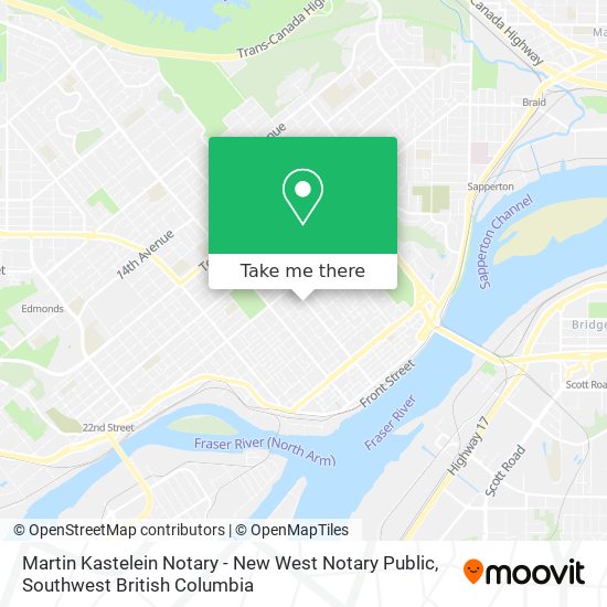 Martin Kastelein Notary - New West Notary Public map