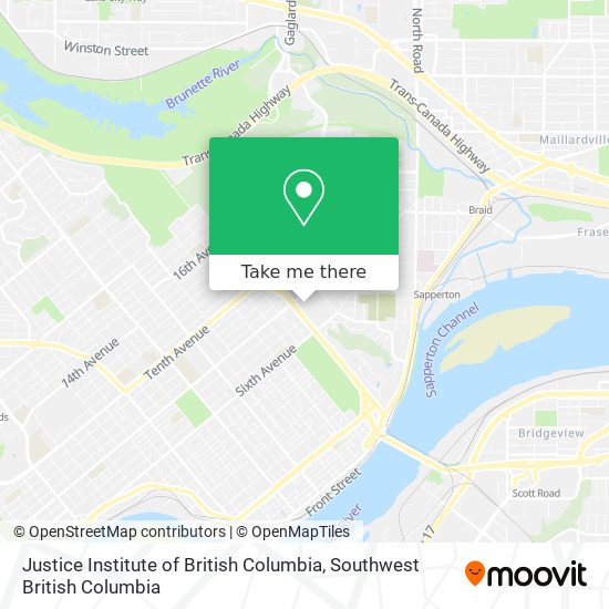 Justice Institute of British Columbia map