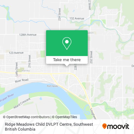 Ridge Meadows Child DVLPT Centre map