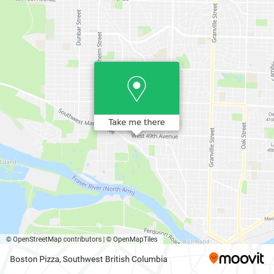 Boston Pizza map