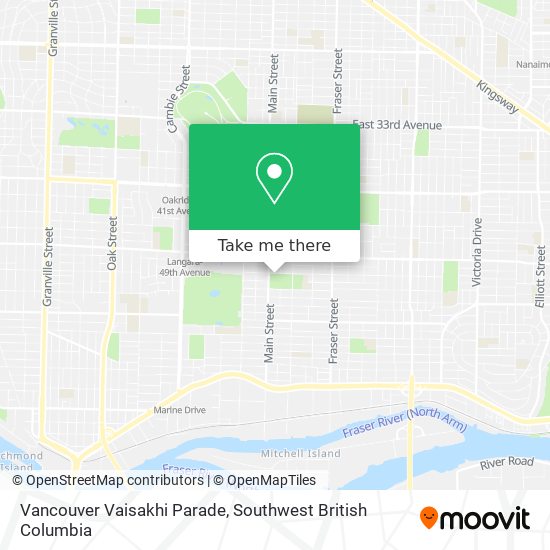Vancouver Vaisakhi Parade map