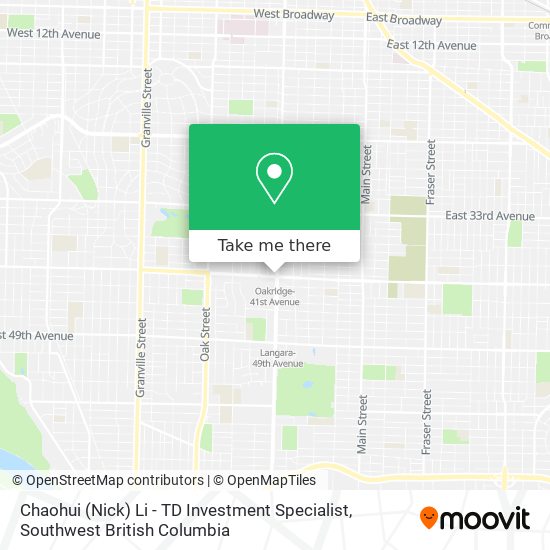 Chaohui (Nick) Li - TD Investment Specialist map