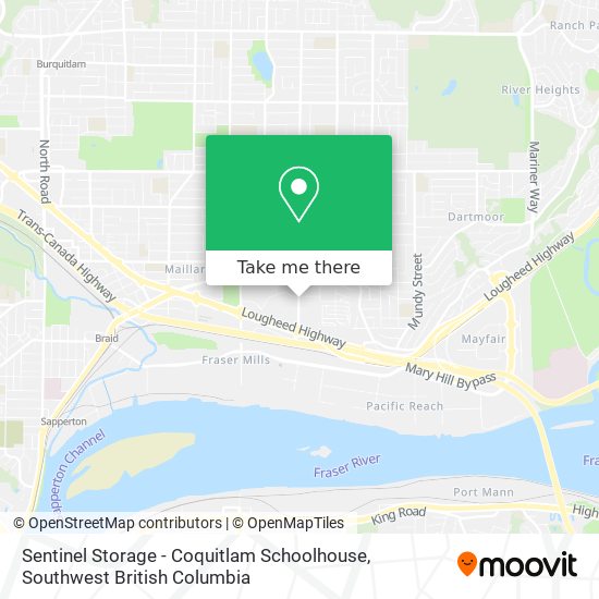 Sentinel Storage - Coquitlam Schoolhouse map