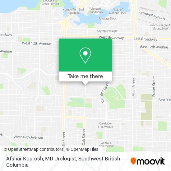 Afshar Kourosh, MD Urologist map