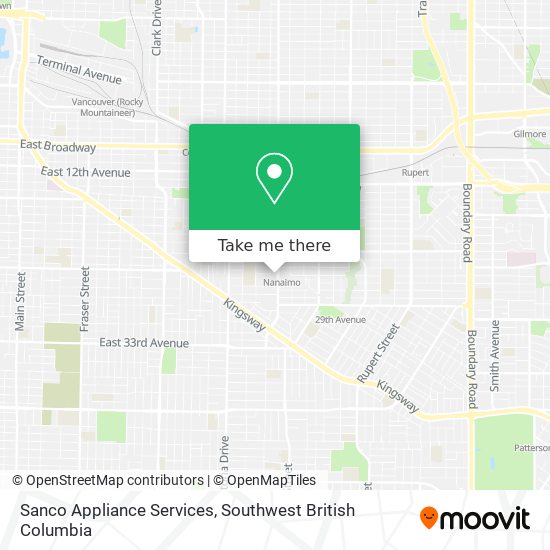 Sanco Appliance Services map