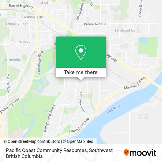Pacific Coast Community Resources map