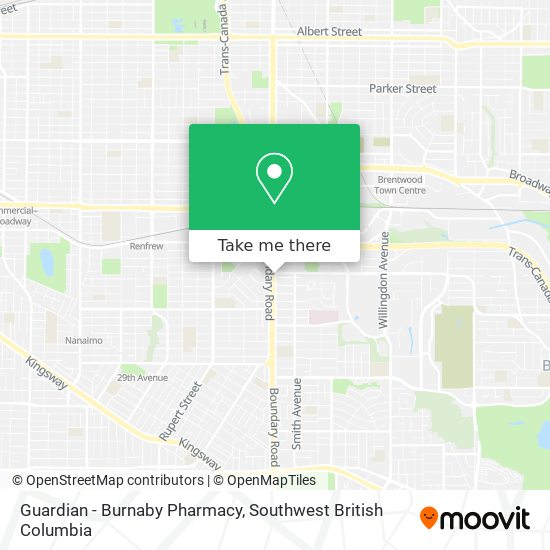 Guardian - Burnaby Pharmacy map