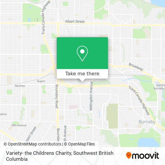 Variety- the Childrens Charity map