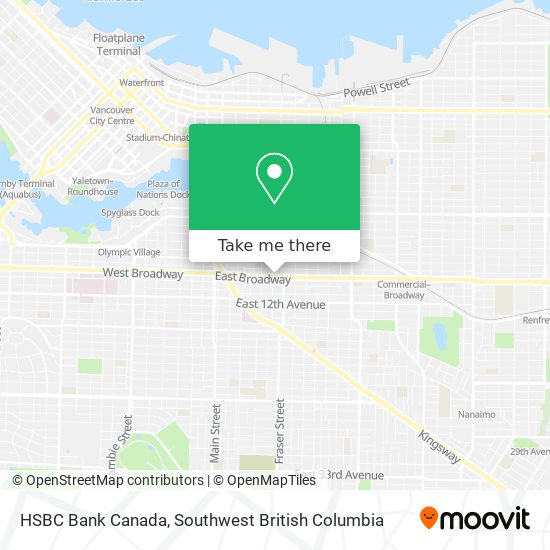 HSBC Bank Canada map