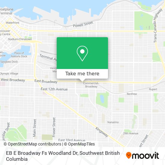 EB E Broadway Fs Woodland Dr map