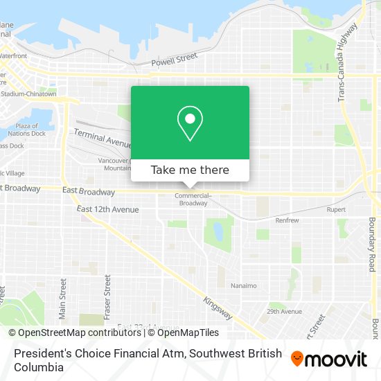 President's Choice Financial Atm map