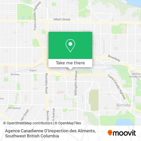 Agence Canadienne D'Inspection des Aliments map