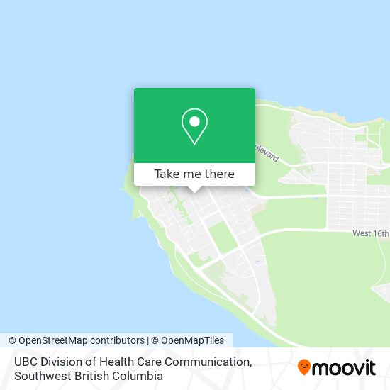 UBC Division of Health Care Communication map