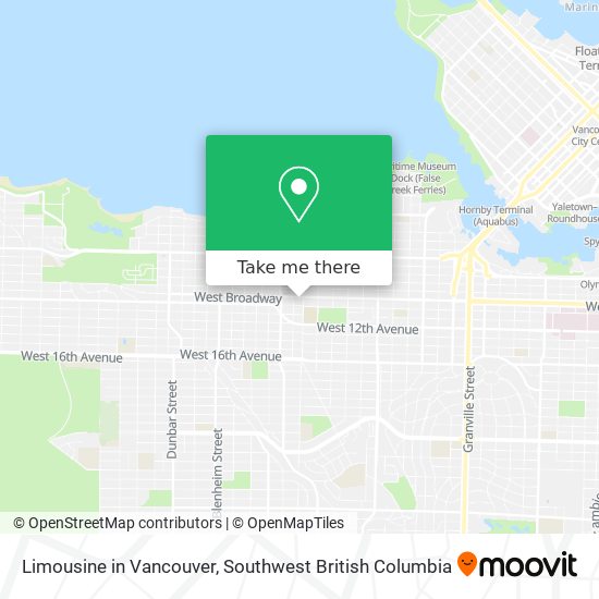 Limousine in Vancouver map