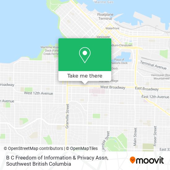 B C Freedom of Information & Privacy Assn map