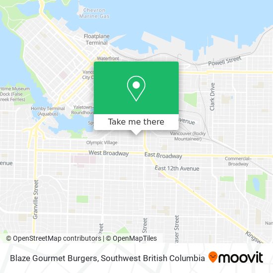 Blaze Gourmet Burgers map