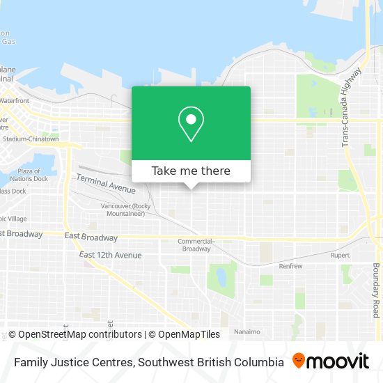 Family Justice Centres map