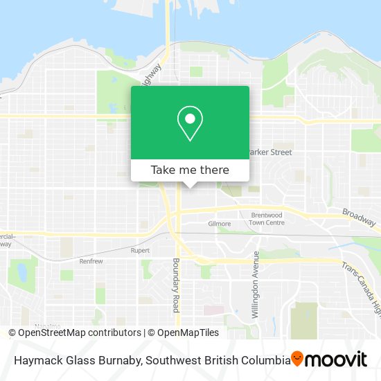 Haymack Glass Burnaby map