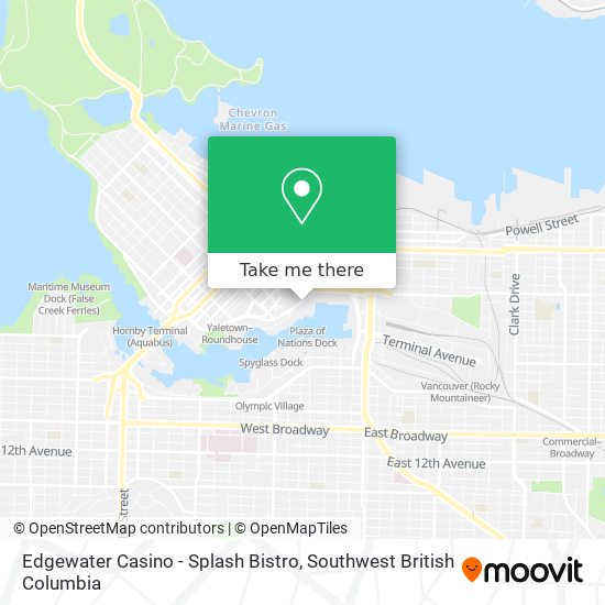 Edgewater Casino - Splash Bistro map