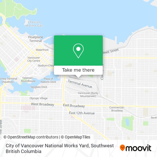 City of Vancouver National Works Yard map