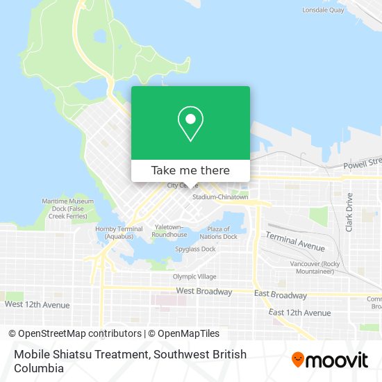Mobile Shiatsu Treatment map