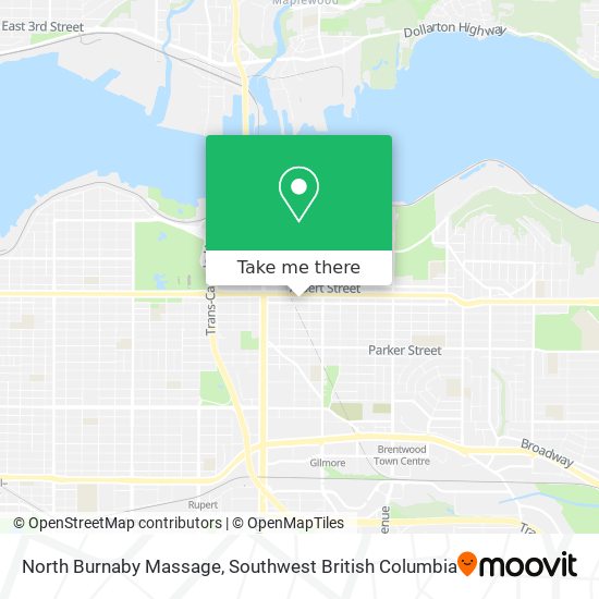 North Burnaby Massage map