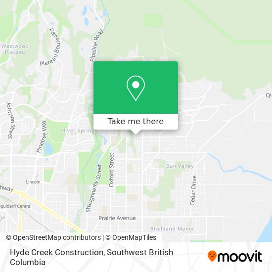 Hyde Creek Construction map