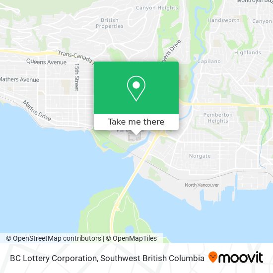 BC Lottery Corporation map
