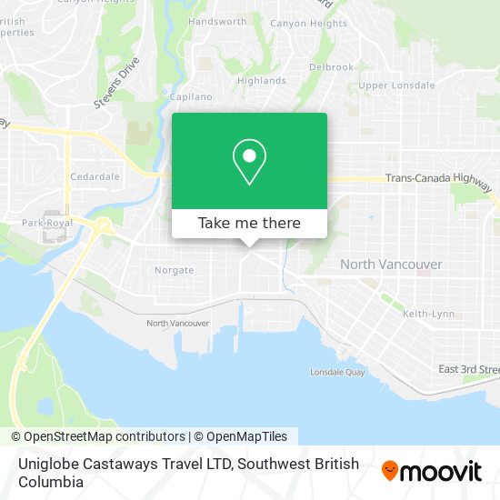 Uniglobe Castaways Travel LTD map