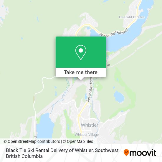 Black Tie Ski Rental Delivery of Whistler map