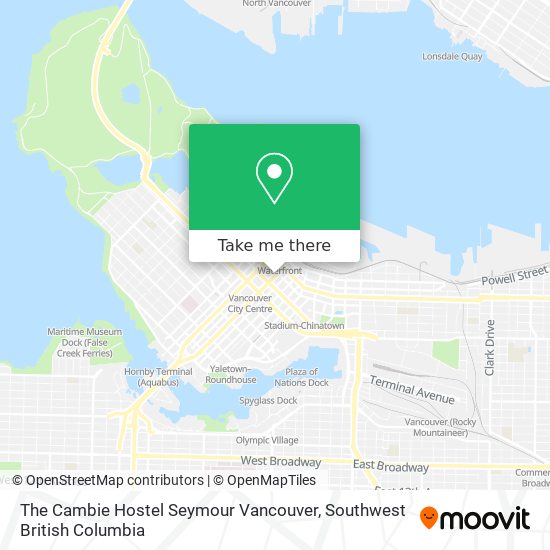 The Cambie Hostel Seymour Vancouver map