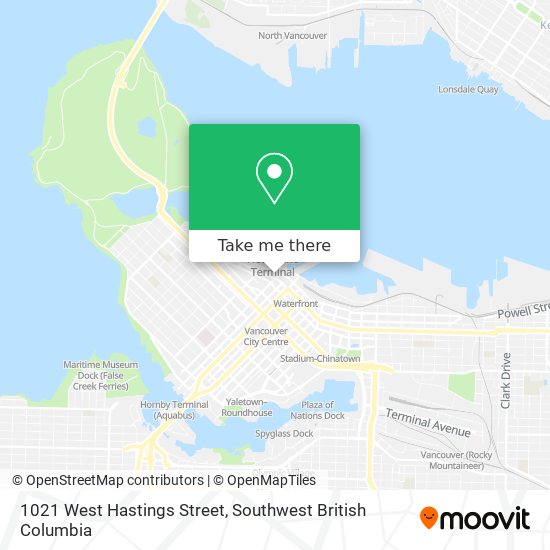 1021 West Hastings Street map