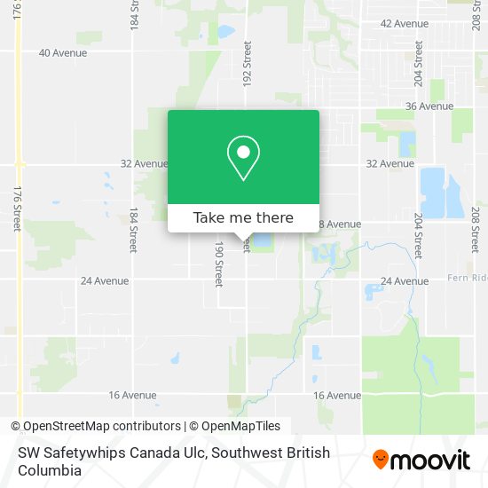 SW Safetywhips Canada Ulc map