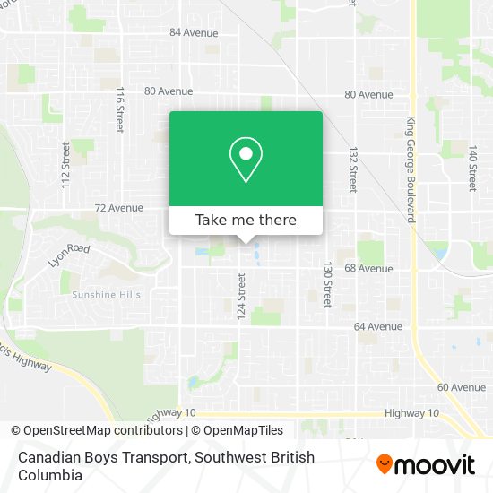 Canadian Boys Transport map