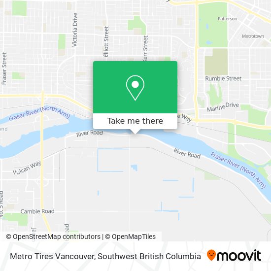 Metro Tires Vancouver map