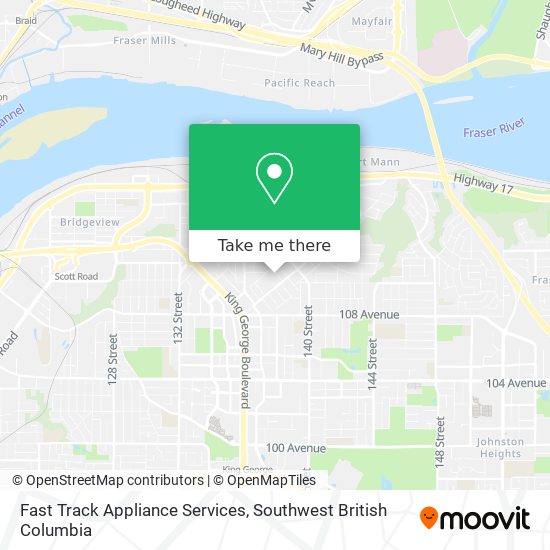 Fast Track Appliance Services map