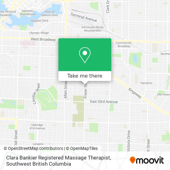 Clara Bankier Registered Massage Therapist map