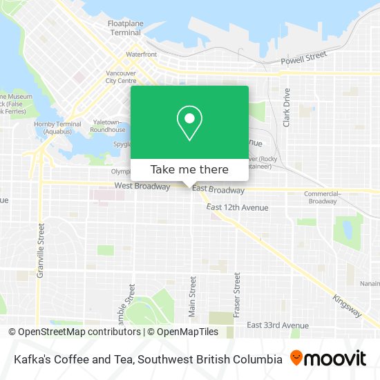 Kafka's Coffee and Tea map